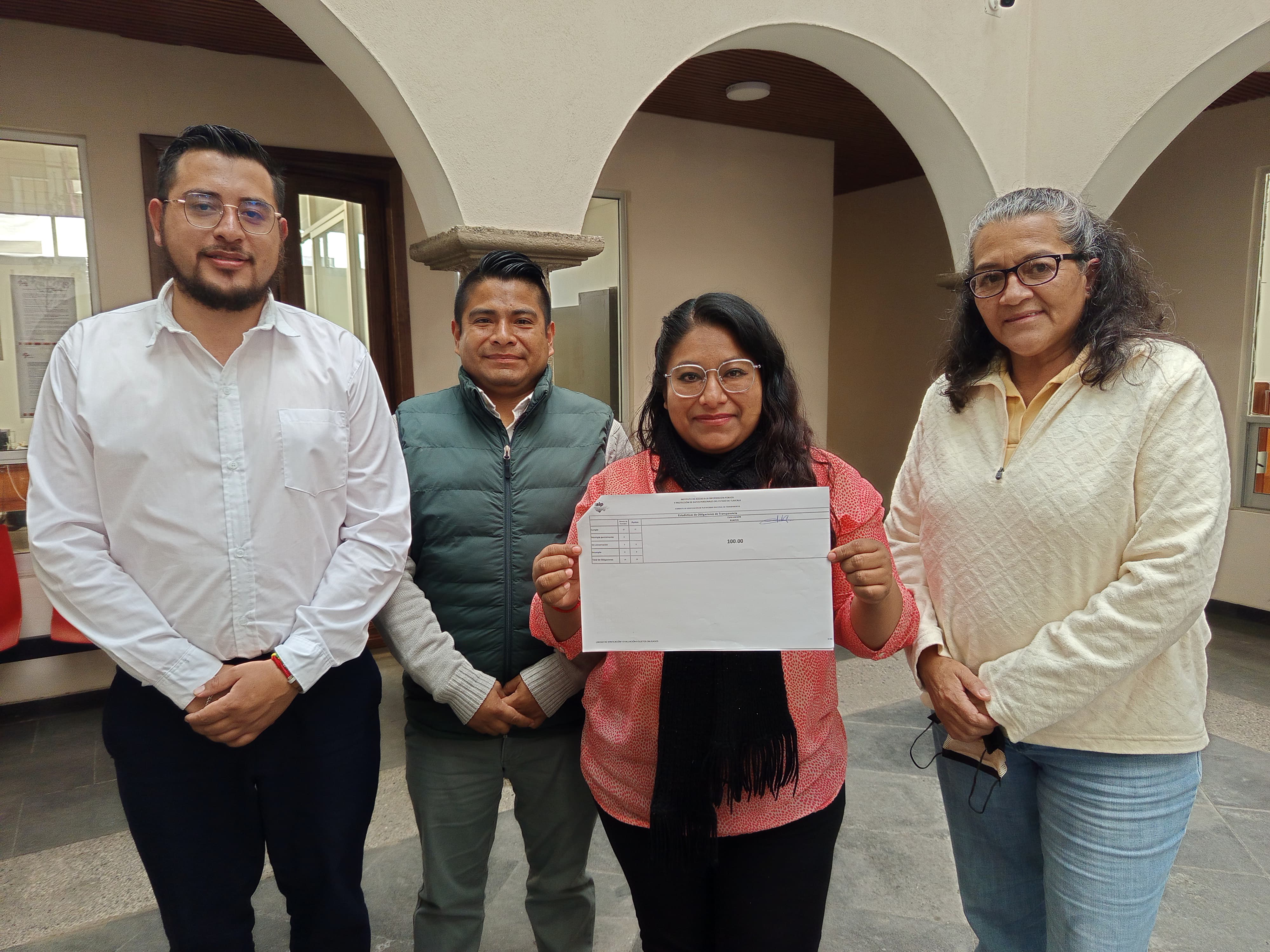 Presidencia de Chiautempan obtiene certificación de 100% en cumplimiento con la transparencia